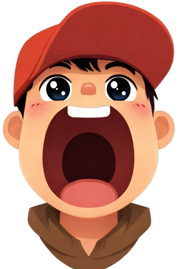 Open mouth — drop food here